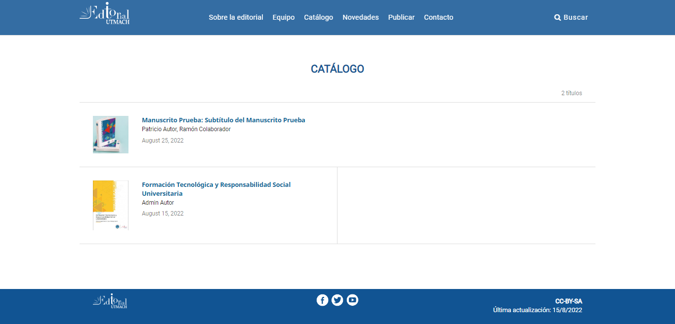 Catálogo — Editorial UTMACH