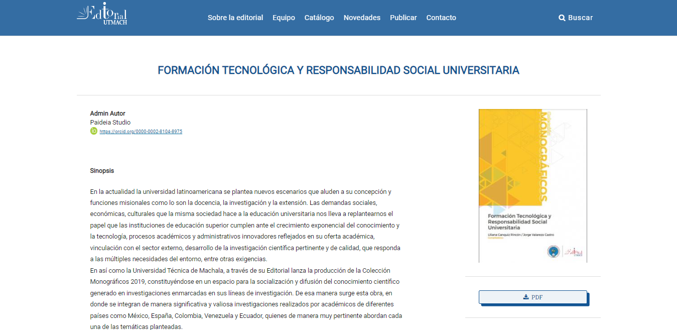 Editorial UTMACH — montaje final