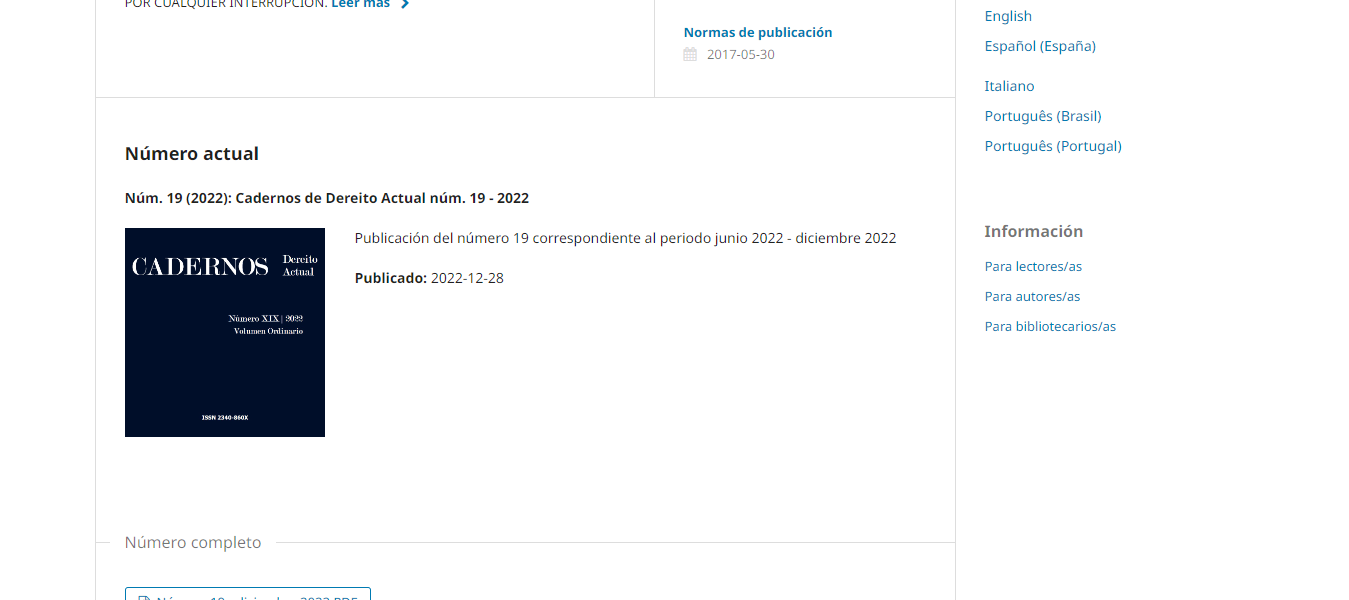 Cadernos de Dereito Actual — vista 2