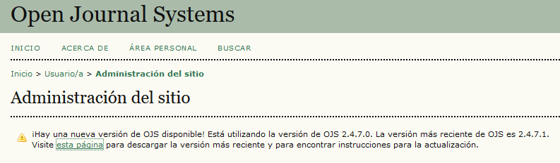 actualizar OJS 2