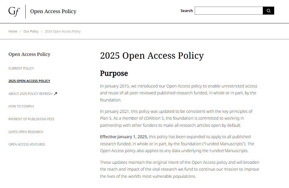 Nuevas políticas de la Fundación Gates