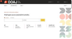 Editoriales en DOAJ
