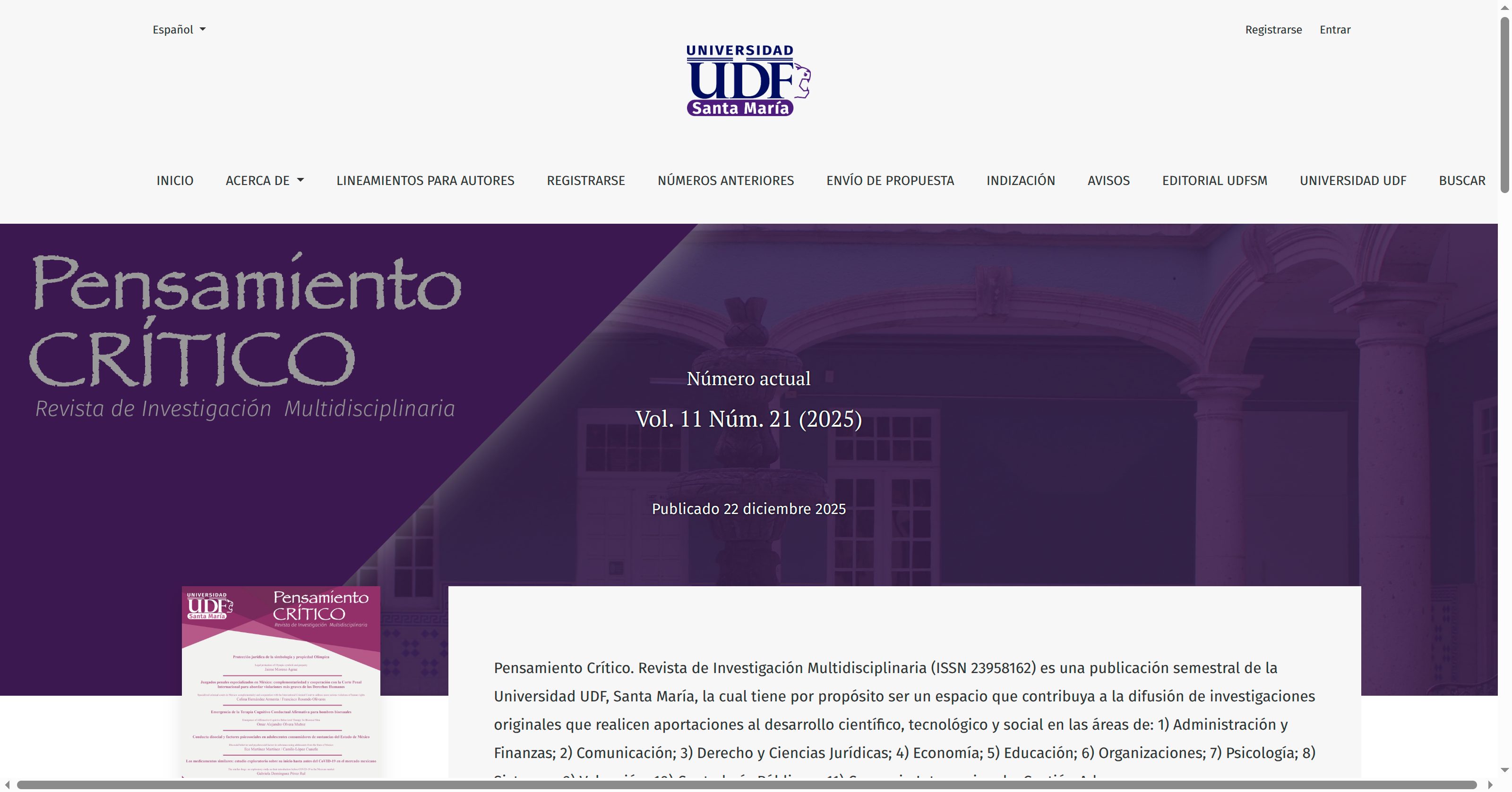 Revista OJS con theme corporativo